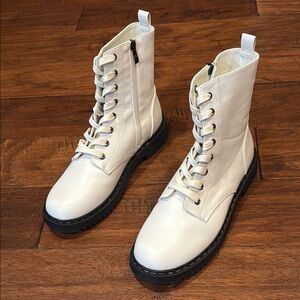 Women's White Combat Boots